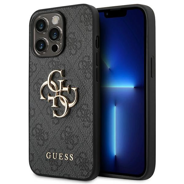 Guess 4G Big Metal Logo Case for iPhone 14 Pro - Gray - Cell phone cases and covers<<<HurtelXML