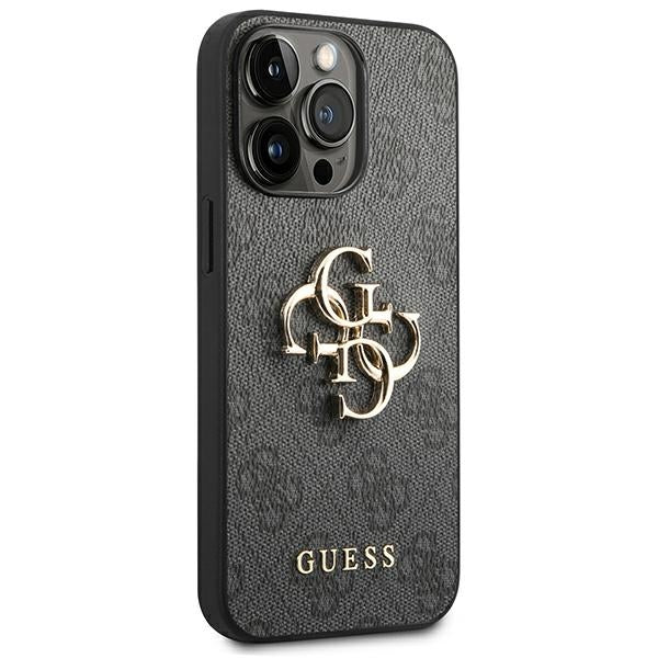 Guess 4G Big Metal Logo Case for iPhone 14 Pro - Gray - Cell phone cases and covers<<<HurtelXML