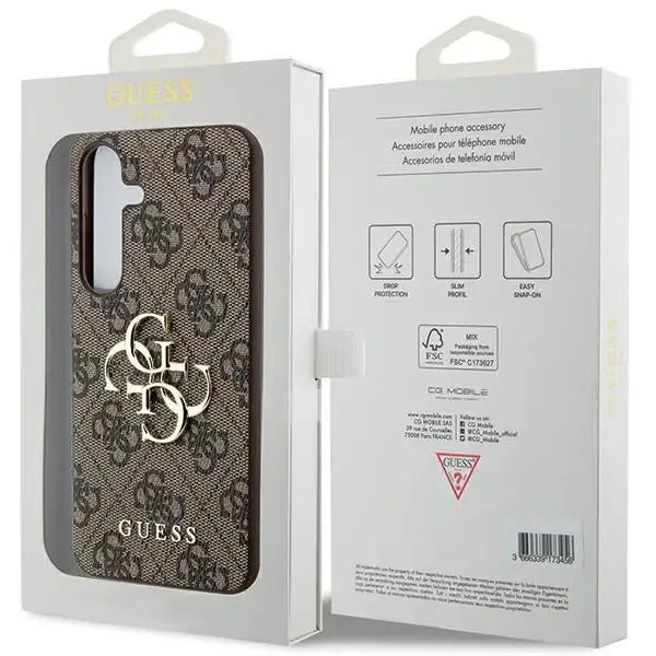 Guess 4G Big Metal Logo case for Samsung Galaxy A55 - brown - Cell phone cases and covers<<<HurtelXML