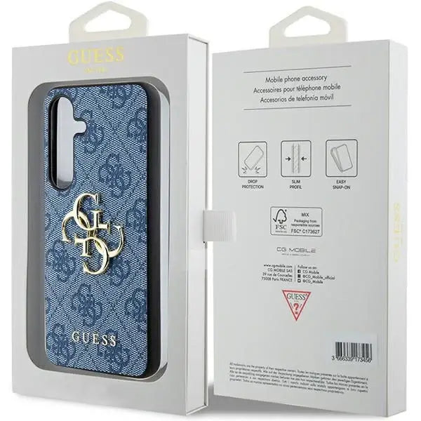 Guess 4G Big Metal Logo case for Samsung Galaxy S24+ - blue - Cell phone cases and covers<<<HurtelXML