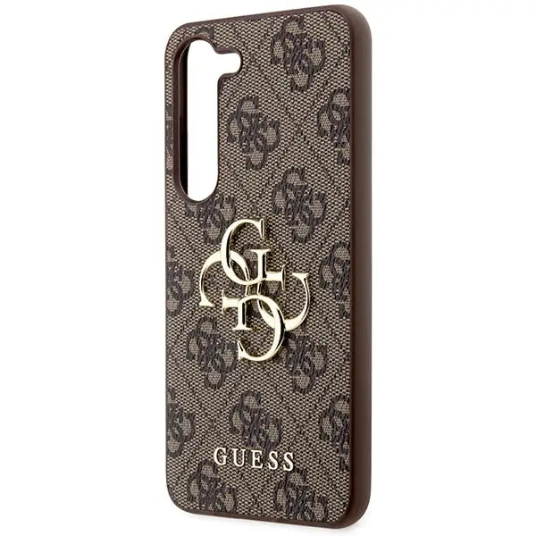 Guess 4G Big Metal Logo case for Samsung Galaxy S24+ - brown - Cell phone cases and covers<<<HurtelXML