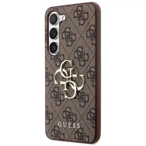 Guess 4G Big Metal Logo case for Samsung Galaxy S24+ - brown - Cell phone cases and covers<<<HurtelXML