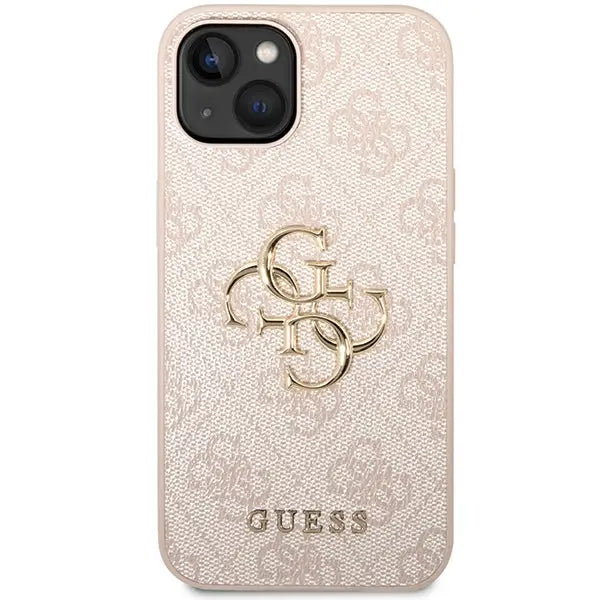 Guess 4G Big Metal Logo iPhone 15 Case - Pink - Cell phone cases and covers<<<HurtelXML