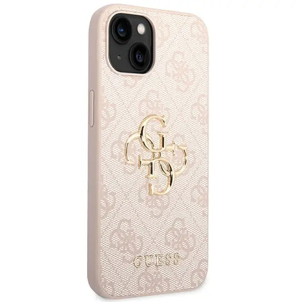Guess 4G Big Metal Logo iPhone 15 Case - Pink - Cell phone cases and covers<<<HurtelXML