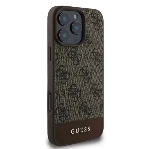 Guess 4G Bottom Stripe case for iPhone 16 Pro - brown - Cell phone cases and covers<<<HurtelXML