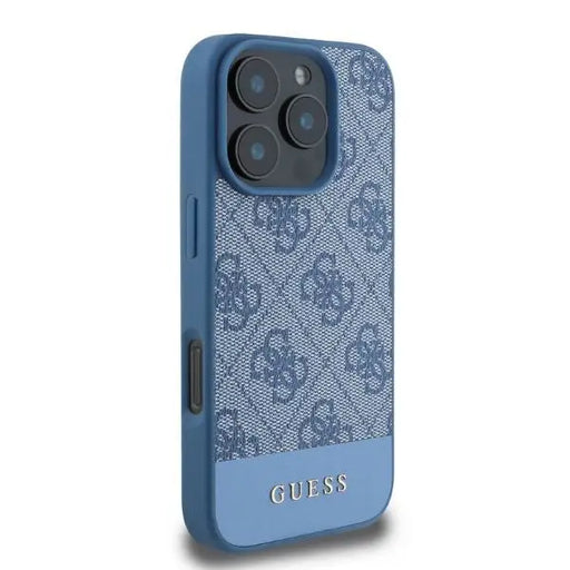 Guess 4G Bottom Stripe case for iPhone 16 Pro Max - blue - Cell phone cases and covers<<<HurtelXML