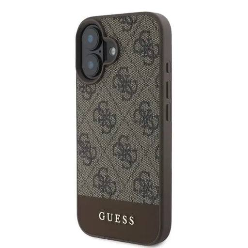Guess 4G Bottom Stripe iPhone 16 Case - Brown - Cell phone cases and covers<<<HurtelXML