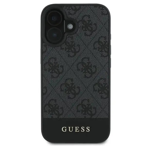 Guess 4G Bottom Stripe iPhone 16 Case - Gray - Cell phone cases and covers<<<HurtelXML