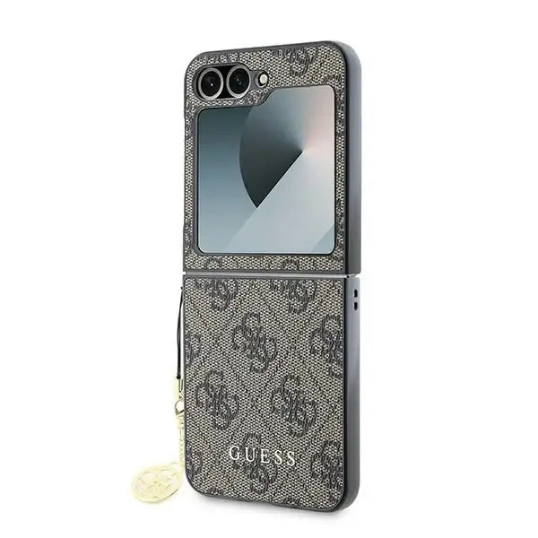 Guess 4G Charm Case for Samsung Galaxy Z Flip 6 - Brown - Cell phone cases and covers<<<HurtelXML