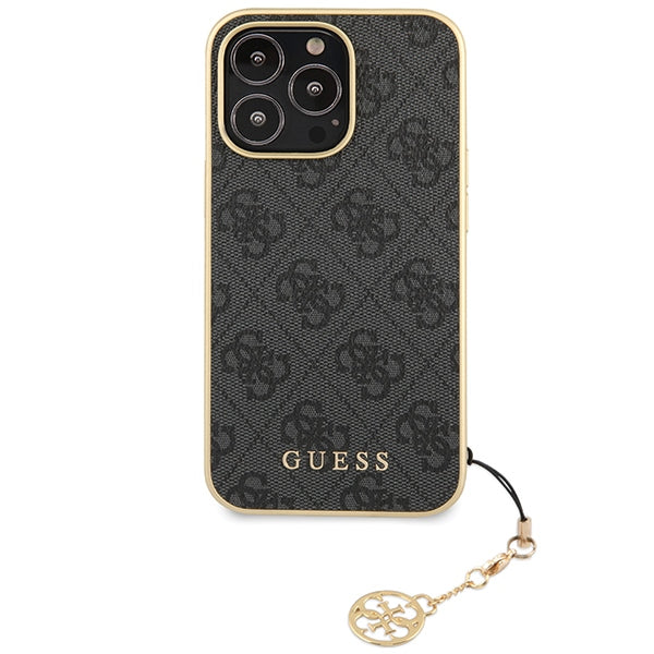Guess 4G Charms Collection case for iPhone 14 Pro Max - gray - Cell phone cases and covers<<<HurtelXML