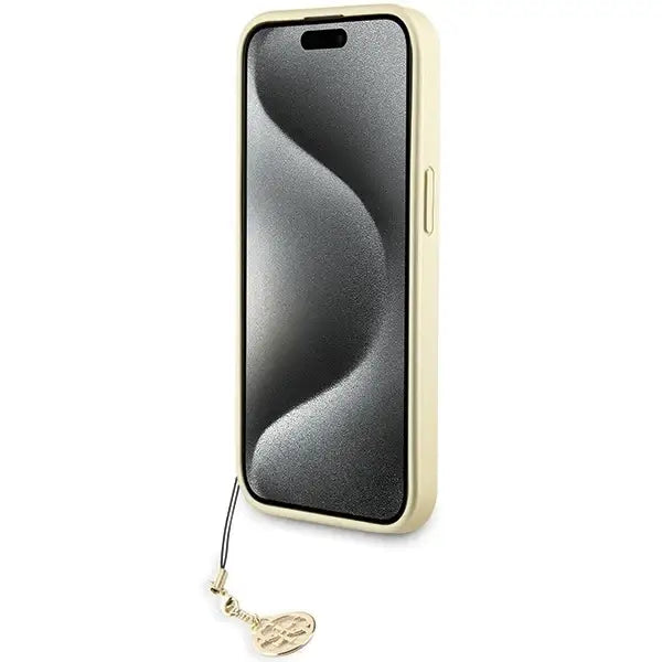 Guess 4G Charms Collection case for iPhone 15 - gray - Cell phone cases and covers<<<HurtelXML