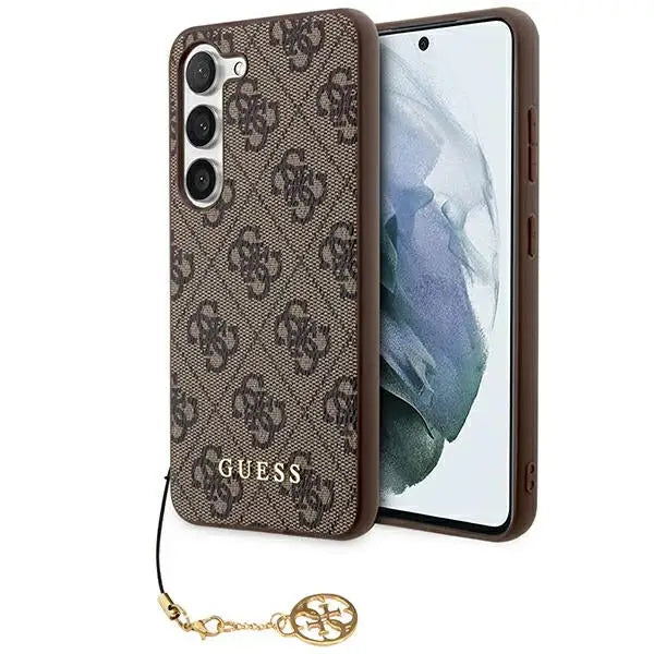 Guess 4G Charms Collection case for Samsung Galaxy S24 - brown - Cell phone cases and covers<<<HurtelXML