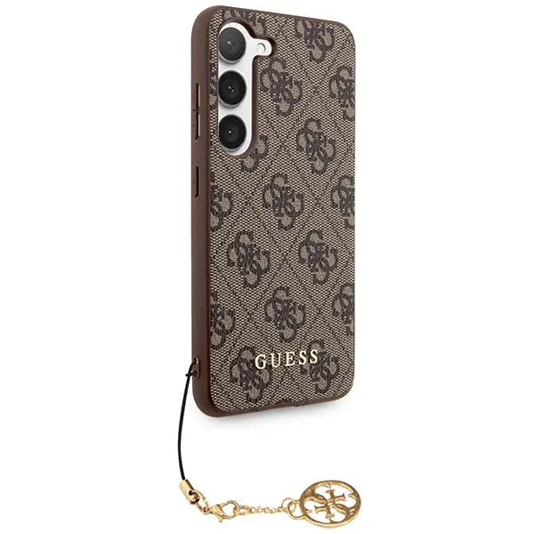 Guess 4G Charms Collection case for Samsung Galaxy S24 - brown - Cell phone cases and covers<<<HurtelXML