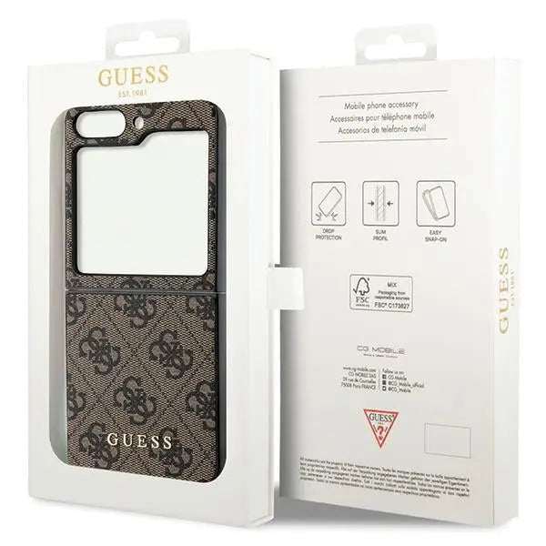 Guess 4G Charms Collection case for Samsung Galaxy Z Flip 5 - brown - Cell phone cases and covers<<<HurtelXML