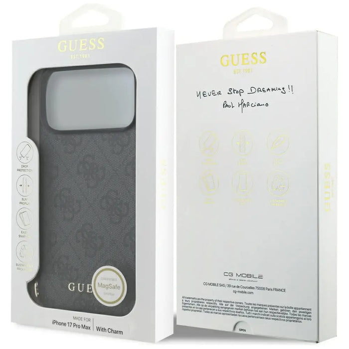 Guess 4G Charms Collection MagSafe case for iPhone 17 Pro Max - black - Cell phone cases and covers<<<HurtelXML