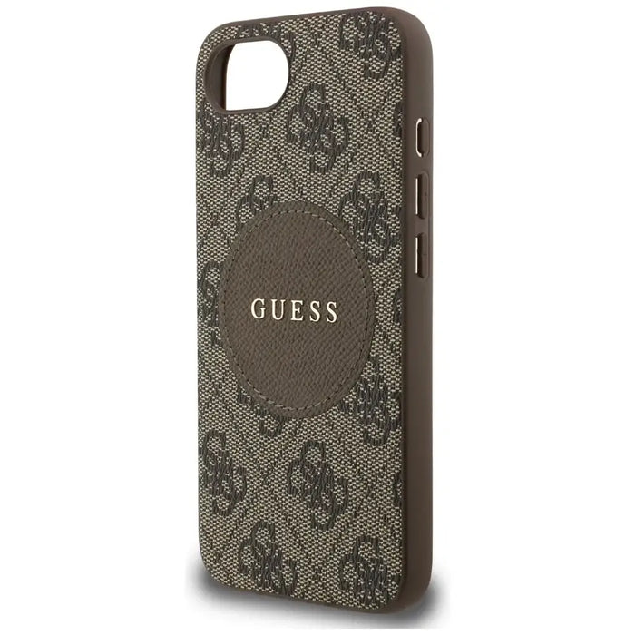 Guess 4G Circle Classic Logo MagSafe case for iPhone 16e - brown - Cell phone cases and covers<<<HurtelXML