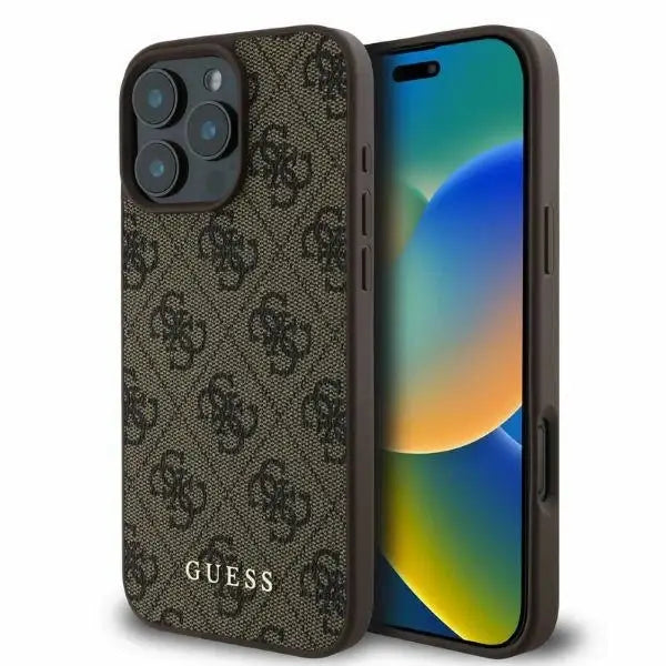 Guess 4G Classic iPhone 16 Pro Case - Brown - Cell phone cases and covers<<<HurtelXML