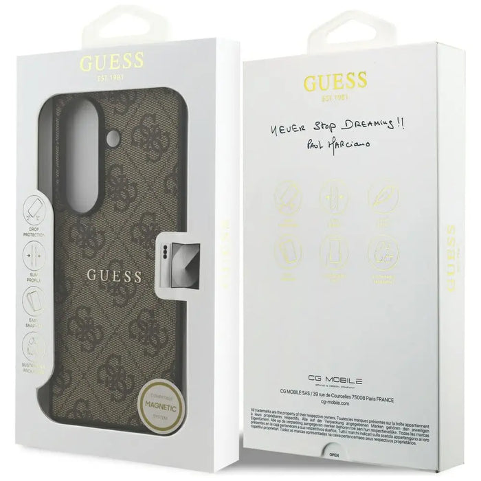 Guess 4G Classic MagSafe Case for Samsung Galaxy Z Fold7 - Brown - *Kategoria tymczasowa<<<HurtelXML