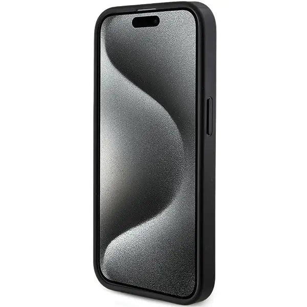 Guess 4G Collection Leather Metal Logo MagSafe Case for iPhone 14 Pro Max - Black - Cell phone cases