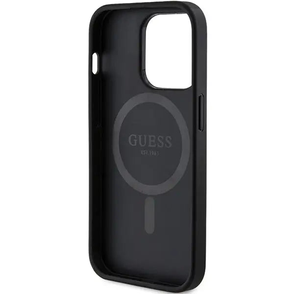 Guess 4G Collection Leather Metal Logo MagSafe Case for iPhone 14 Pro - Black - Cell phone cases and covers<<<HurtelXML
