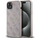 Guess 4G Collection Leather Metal Logo MagSafe Case for iPhone 15 Plus / 14 Plus - Pink - Cell phone cases