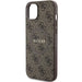 Guess 4G Collection Leather Metal Logo MagSafe Case for iPhone 15 Plus / 14 Plus - Brown - Cell phone cases