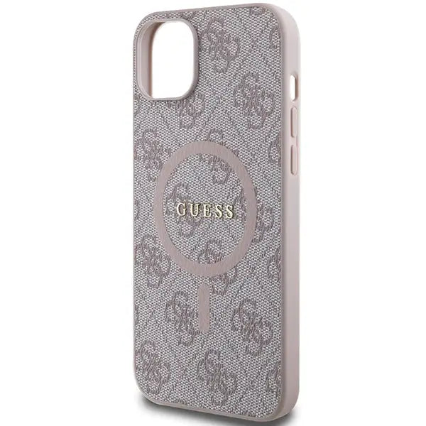 Guess 4G Collection Leather Metal Logo MagSafe Case for iPhone 15/14/13 - Pink - Cell phone cases and covers<<<HurtelXML