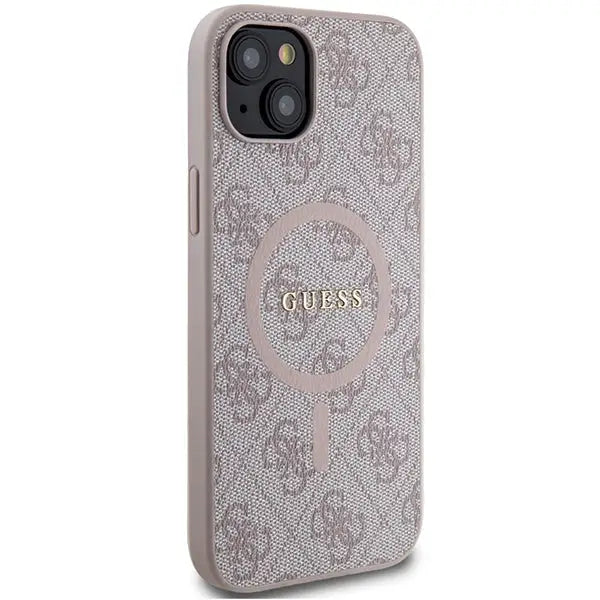 Guess 4G Collection Leather Metal Logo MagSafe Case for iPhone 15/14/13 - Pink - Cell phone cases and covers<<<HurtelXML
