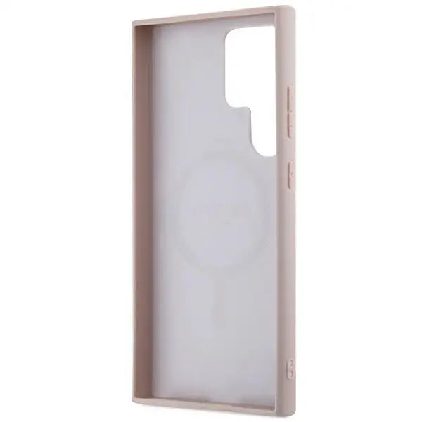 Guess 4G Collection Leather Metal Logo MagSafe Case for Samsung Galaxy S24 Ultra - Pink - Cell phone cases