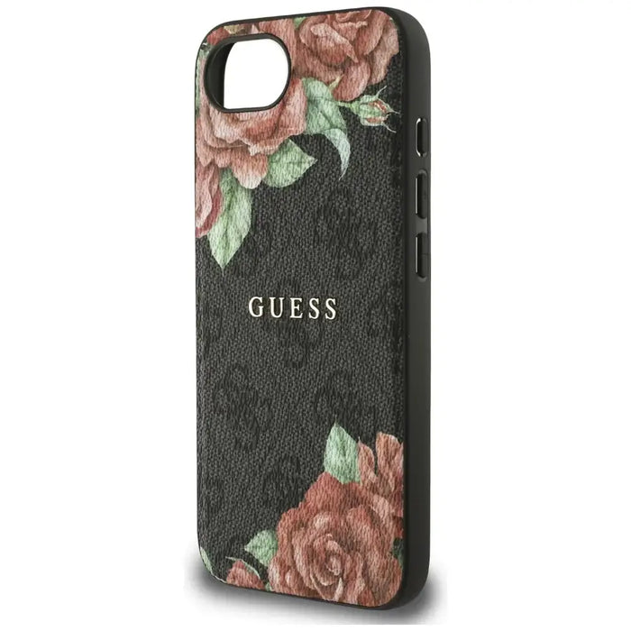 Guess 4G Flowers Print MagSafe case for iPhone 16e - black - Cell phone cases and covers<<<HurtelXML