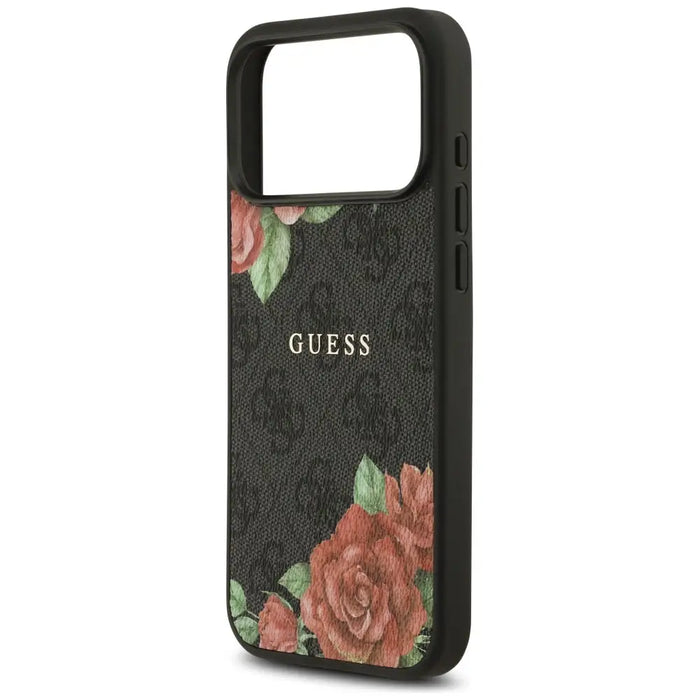 Guess 4G Flowers Print MagSafe case for iPhone 17 Pro - black - Cell phone cases and covers<<<HurtelXML