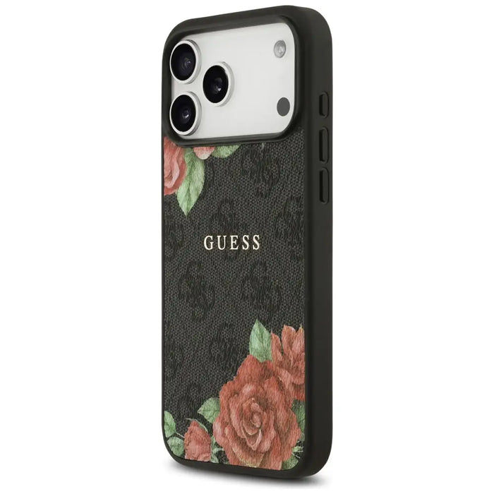 Guess 4G Flowers Print MagSafe case for iPhone 17 Pro - black - Cell phone cases and covers<<<HurtelXML