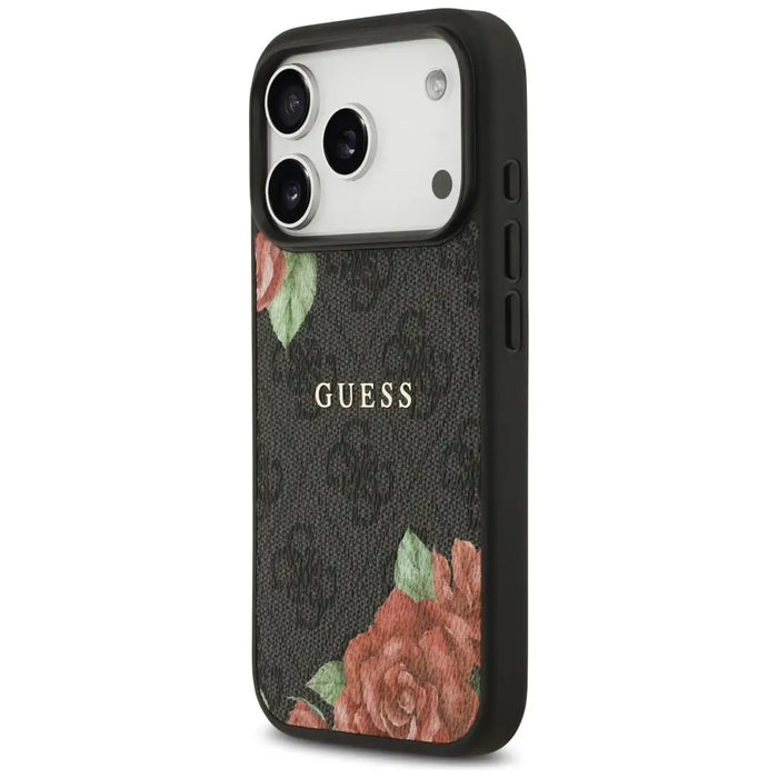 Guess 4G Flowers Print MagSafe case for iPhone 17 Pro Max - black - Cell phone cases and covers<<<HurtelXML