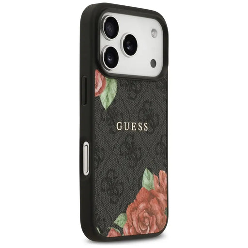 Guess 4G Flowers Print MagSafe case for iPhone 17 Pro Max - black - Cell phone cases and covers<<<HurtelXML