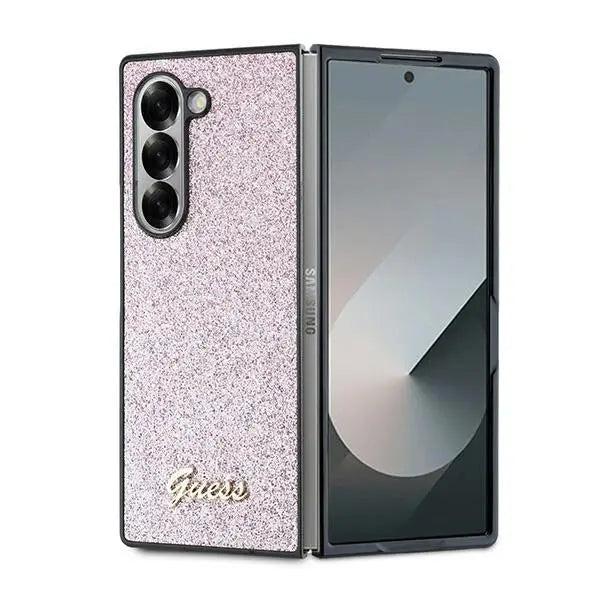 Guess 4G Glitter Script Case for Samsung Galaxy Z Fold 6 - Pink - Cell phone cases and covers<<<HurtelXML