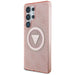 Guess 4G Glitter Triangle Buttons MagSafe Case for Samsung Galaxy S25 Ultra Pink - Cell phone cases