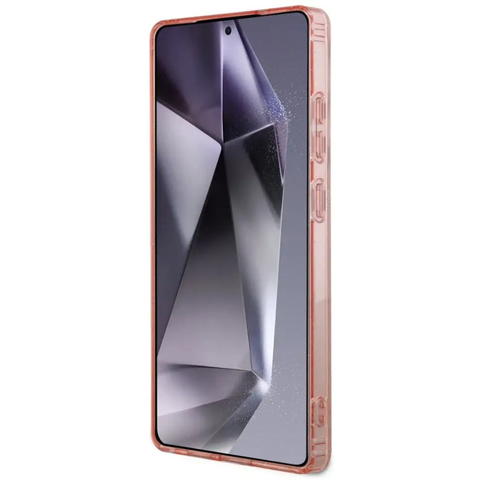 Guess 4G Glitter Triangle Buttons MagSafe Case for Samsung Galaxy S25 Ultra Pink - Cell phone cases