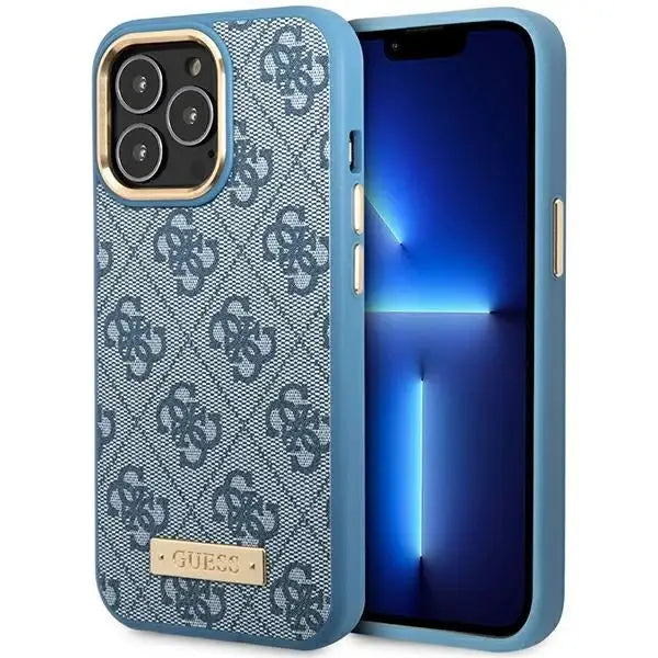 Guess 4G Logo Plate MagSafe case for iPhone 14 Pro Max - blue - Cell phone cases and covers<<<HurtelXML
