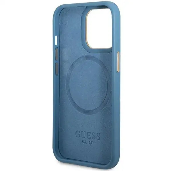 Guess 4G Logo Plate MagSafe case for iPhone 14 Pro Max - blue - Cell phone cases and covers<<<HurtelXML