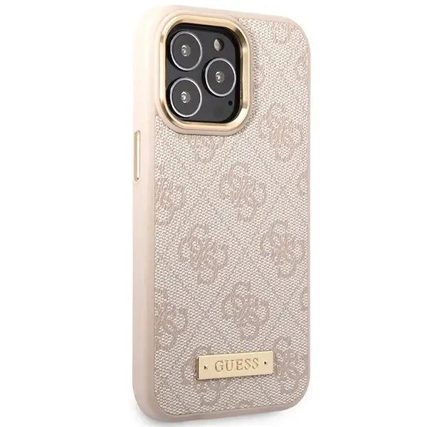 Guess 4G Logo Plate MagSafe case for iPhone 14 Pro Max - pink - Cell phone cases and covers<<<HurtelXML