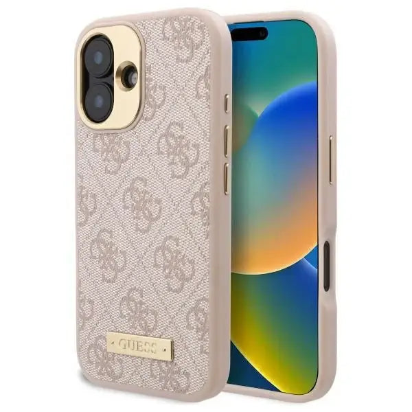 Guess 4G Logo Plate MagSafe Case for iPhone 16 Plus - Pink - Cell phone cases and covers<<<HurtelXML