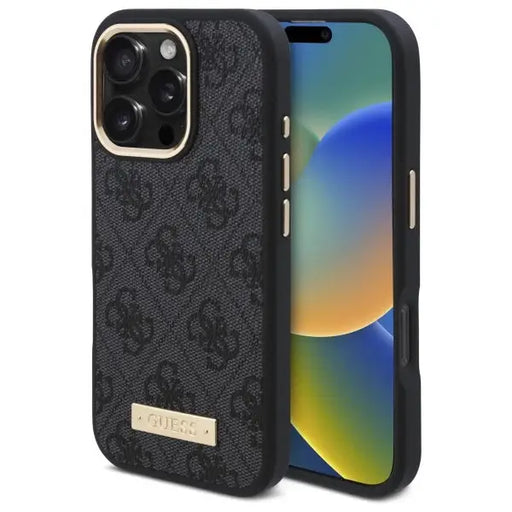 Guess 4G Logo Plate MagSafe Case for iPhone 16 Pro - Black - Cell phone cases and covers<<<HurtelXML