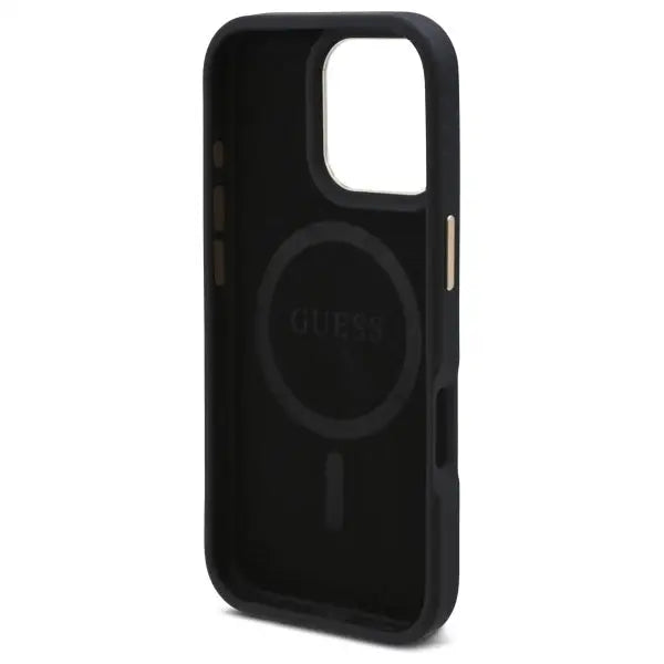 Guess 4G Logo Plate MagSafe Case for iPhone 16 Pro - Black - Cell phone cases and covers<<<HurtelXML
