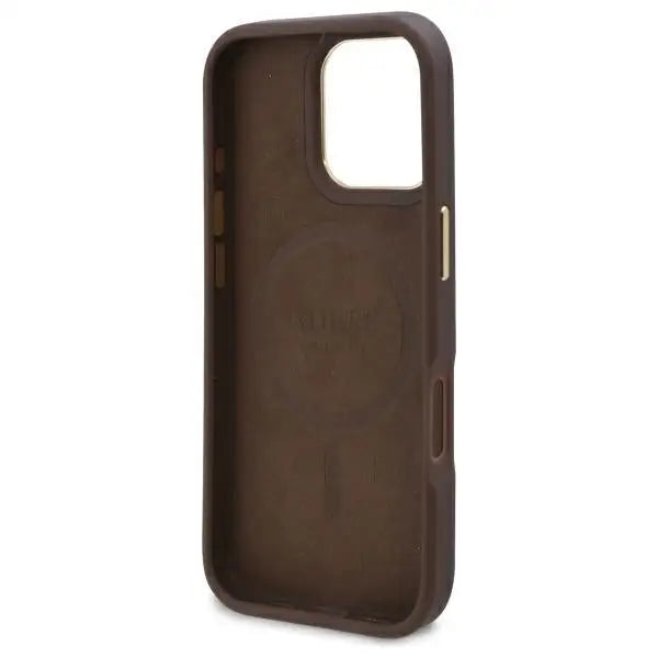 Guess 4G Logo Plate MagSafe Case for iPhone 16 Pro Max - Brown - Cell phone cases and covers<<<HurtelXML