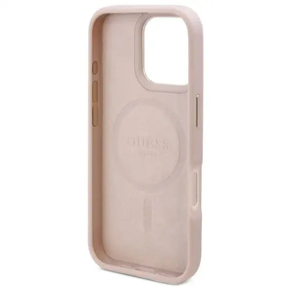 Guess 4G Logo Plate MagSafe Case for iPhone 16 Pro Max - Pink - Cell phone cases and covers<<<HurtelXML