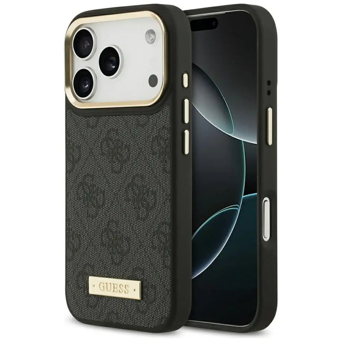 Guess 4G Logo Plate MagSafe Case for iPhone 17 Pro - Black - Cell phone cases and covers<<<HurtelXML