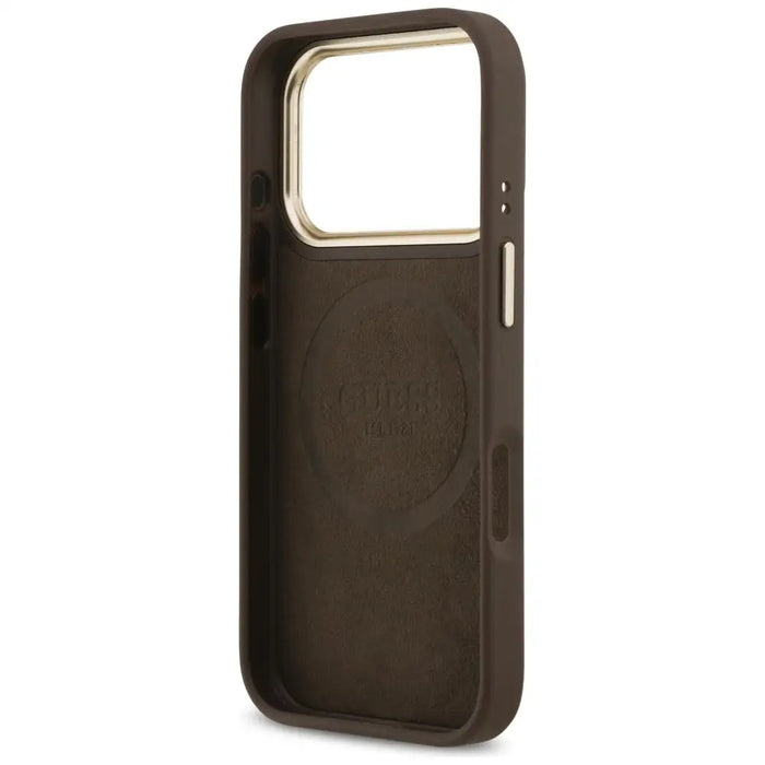 Guess 4G Logo Plate MagSafe case for iPhone 17 Pro - brown - Cell phone cases and covers<<<HurtelXML