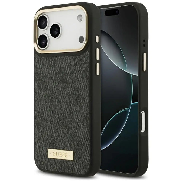 Guess 4G Logo Plate MagSafe Case for iPhone 17 Pro Max - Black - Cell phone cases and covers<<<HurtelXML