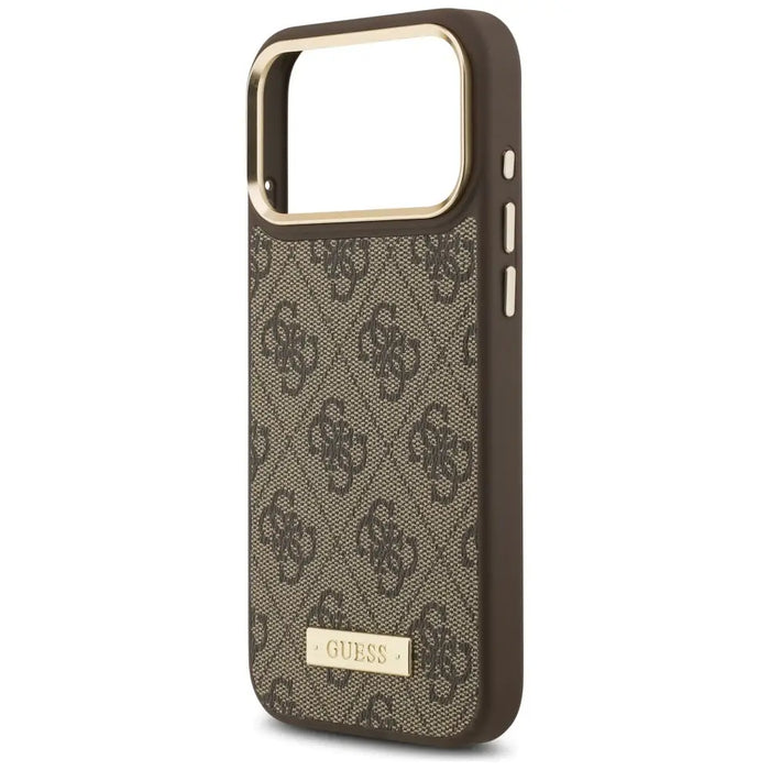 Guess 4G Logo Plate MagSafe Case for iPhone 17 Pro Max - Brown - Cell phone cases and covers<<<HurtelXML