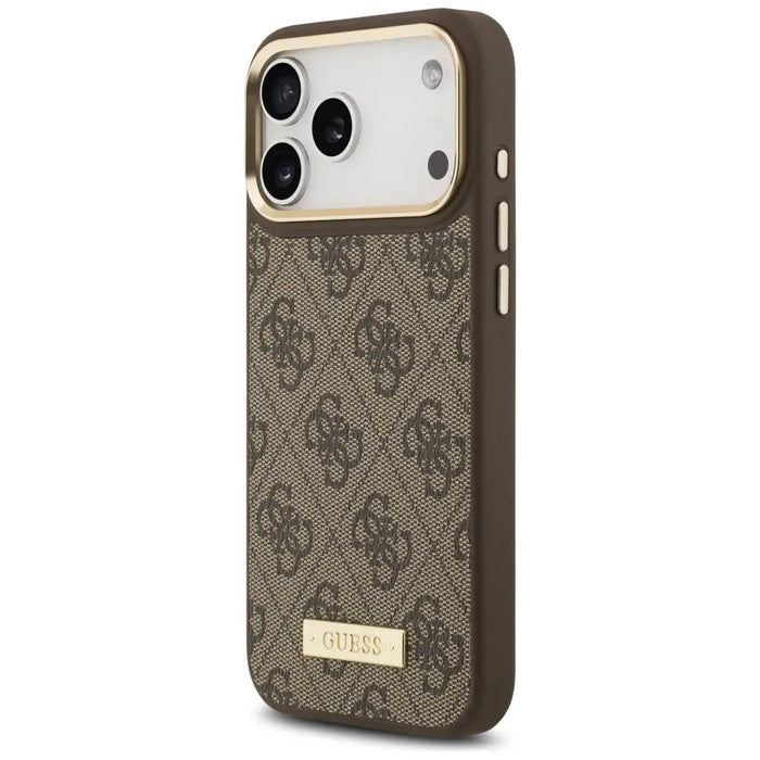Guess 4G Logo Plate MagSafe Case for iPhone 17 Pro Max - Brown - Cell phone cases and covers<<<HurtelXML
